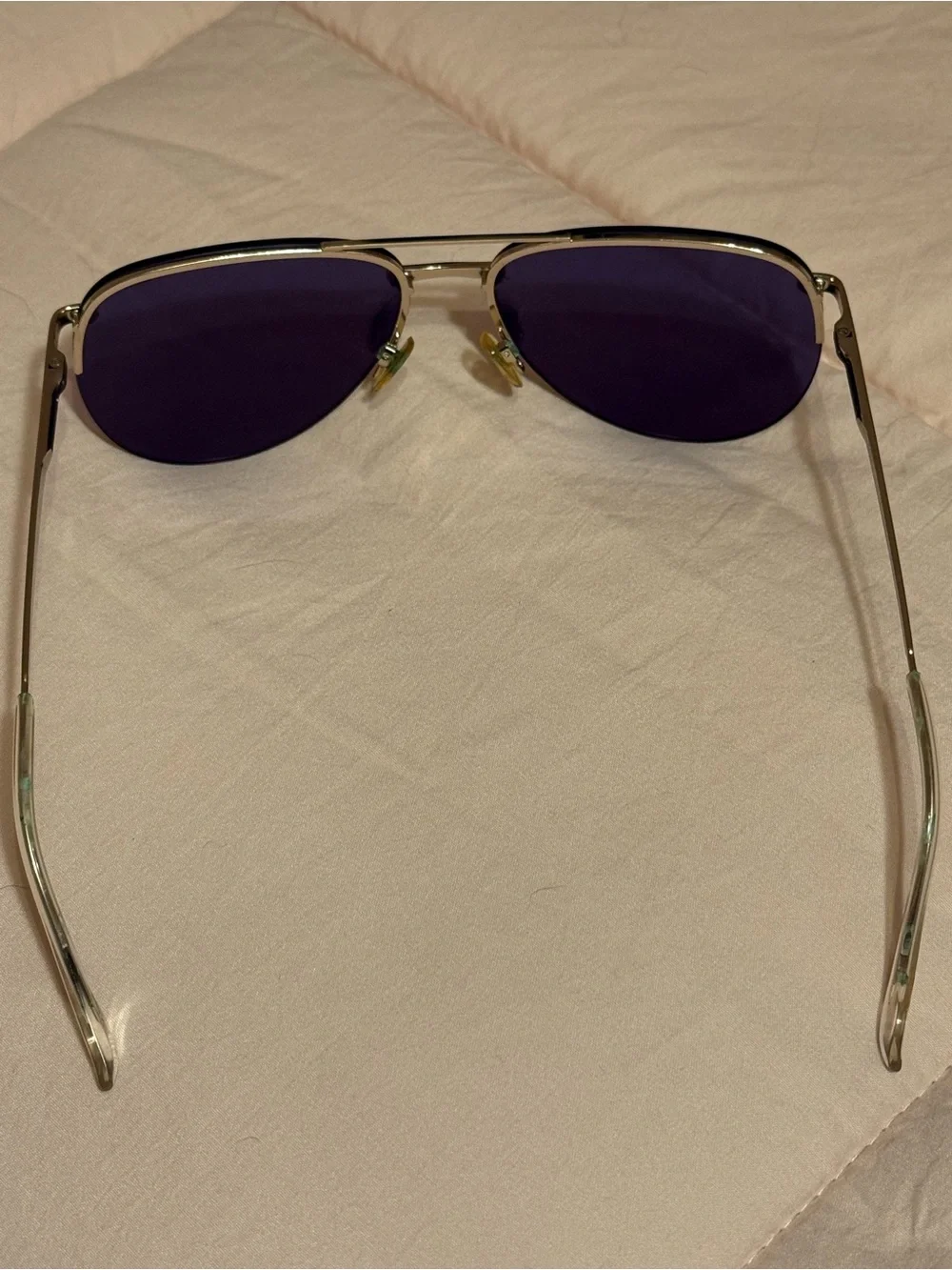 Quay Rose Gold Aviator Sunglasses